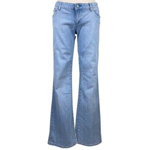 Y2K Nicky Hilton Chick Jeans, Flare, Turquoise Tone Detail, Low Rise, Size 7‎